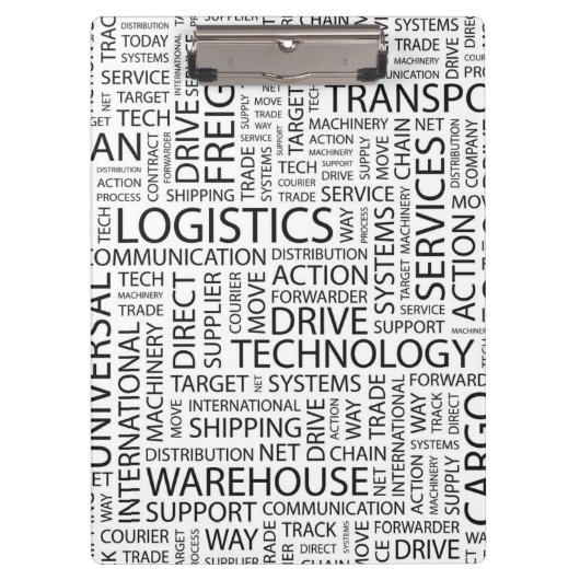Porte-bloc La LOGISTIQUE modèle avec des mots (Devant)
