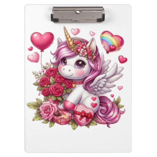 Porte-bloc La mignonne Saint Valentin licorne (Devant)