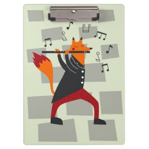 Porte-bloc La Musique Est Un Renard Et Une Flûte