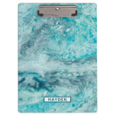 Porte-bloc La peinture abstraite de turquoise versent le (Devant)