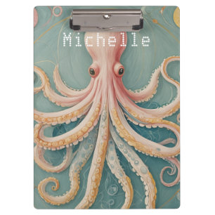 Porte-bloc La pieuvre pastel du récif enchanté