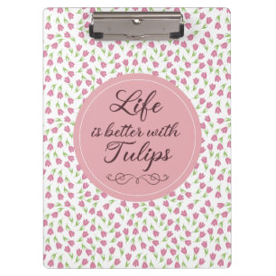 Porte-bloc La vie est meilleure avec les tulipes - Motif
