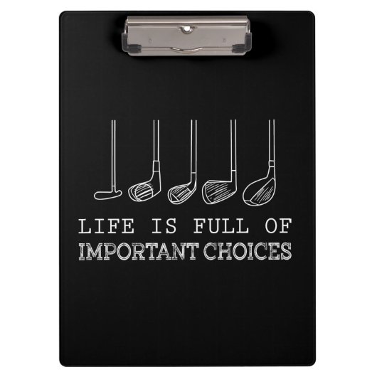 Porte-bloc La Vie Est Pleine De Choix Importants Golf (Devant)