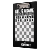 Porte-bloc La vie est un jeu, échecs est sérieuse (Gauche)