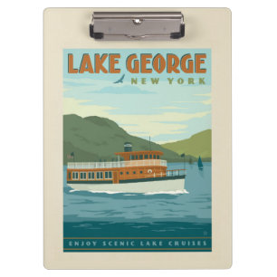 Porte-bloc Lac George, New York   Bateau vintage