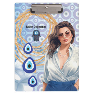 Porte-bloc Lady Boss oeil turc mal, bonne chance affaires