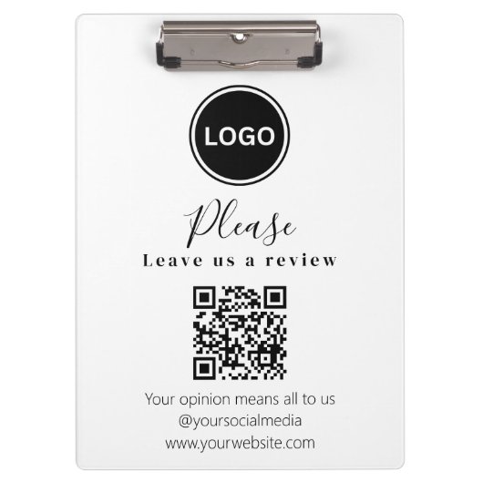 Porte-bloc Laissez-nous un commentaire | Code QR Carte de vis (Devant)