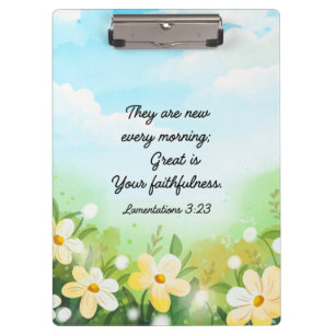 Porte-bloc Lamentations 3:23 Printemps Jaune Chrétien