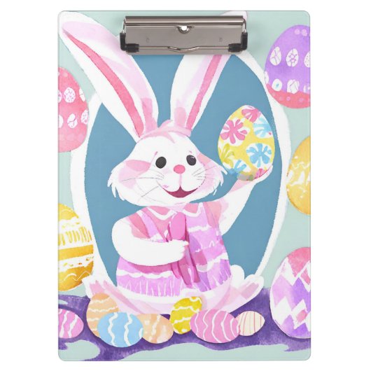 Porte-bloc lapin avec oeufs de pâques (Devant)