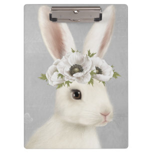 Porte-bloc lapin blanc de la ferme vintage moderne