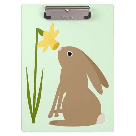 Porte-bloc Lapin de Pâques et fleur de jonquille (Devant)