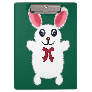 Porte-bloc Lapin de Pâques Mignon, Doux et Blanc avec un Nœud