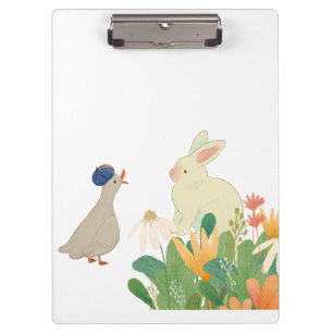 Porte-bloc Lapin et Oiseau de Whimsical en Fleur - Plage de p
