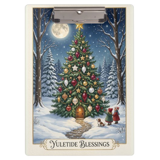 Porte-bloc L'Arbre de Solstice Enchanté (Devant)