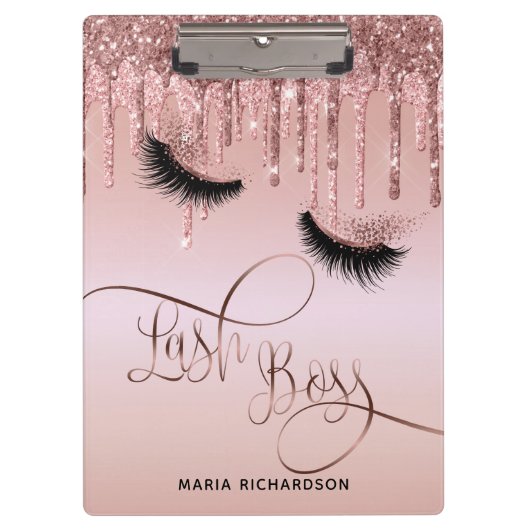 Porte-bloc Lash Boss Makeup Eyebrow Eyes Lashes Dripping Gold (Devant)