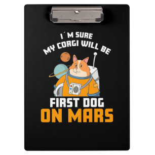 Porte-bloc L'astronaute est sûr que mon Corgi sera le premier