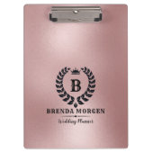 Porte-bloc Laurel Wreath, Arrière - plan Rose-or chatoyant (Devant)