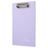 Porte-bloc Lavande Purple Script Moderne Fille Monogramme Nom (Gauche)
