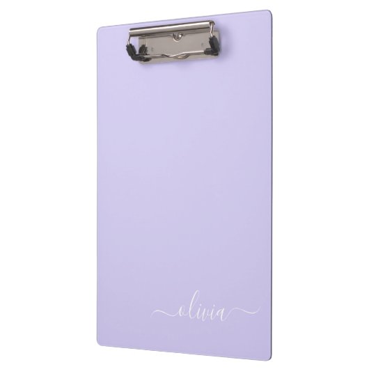 Porte-bloc Lavande Purple Script Moderne Fille Monogramme Nom (Gauche)