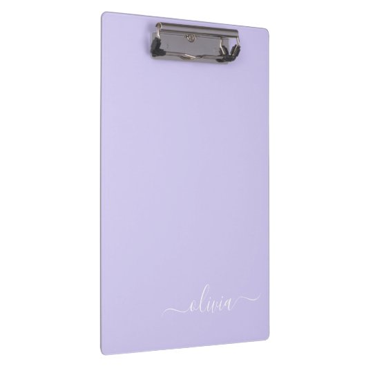 Porte-bloc Lavande Purple Script Moderne Fille Monogramme Nom (Swatch)