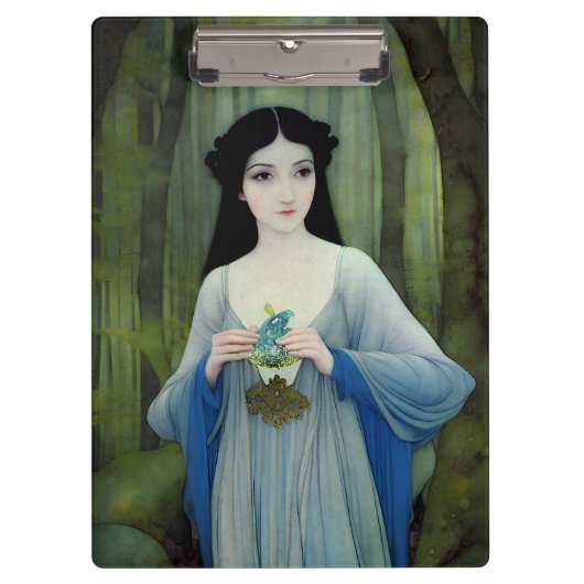 Porte-bloc Lave-encre illustration de la belle femme à Woods (Devant)