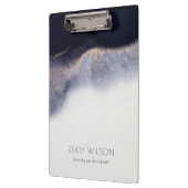 Porte-bloc Laver à l'aquarelle noire de la marine Abstraite (Gauche)