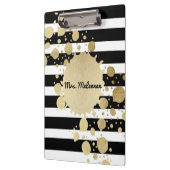 Porte-bloc Le blanc de noir d'éclaboussure de peinture d'or (Gauche)