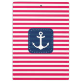 Porte-bloc Le blanc rouge nautique barre l'ancre de bannière (Dos)
