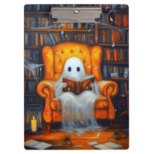 Porte-bloc Le fantôme des livres   Cosy Halloween Library Scè