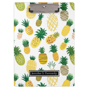 Porte-bloc Le motif à la mode   d'ananas ajoutent votre nom