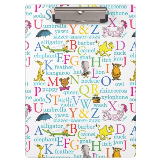 Porte-bloc Le Motif ABC du Dr Seuss avec des mots (Devant)