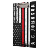 Porte-bloc Le sapeur-pompier dénommé a affligé le drapeau des (Gauche)