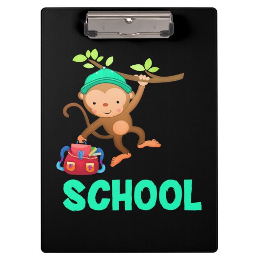 Porte-bloc Le Singe De Retour À L'École (Devant)