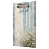 Porte-bloc Le souffle du bébé sur les rayures bleues défraîch (Gauche)