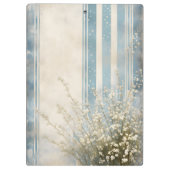 Porte-bloc Le souffle du bébé sur les rayures bleues défraîch (Dos)