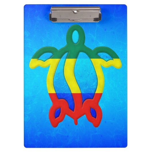 Porte-bloc L'eau bleue Rasta Honu (Devant)