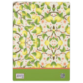 Porte-bloc Lemon Jaune Nom Personnalisé Floral Enseignant (Dos)