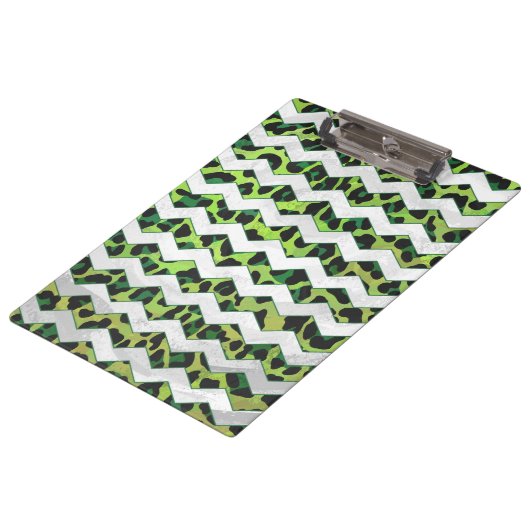 Porte-bloc Leopard Chevron noir et vert (Incliné)