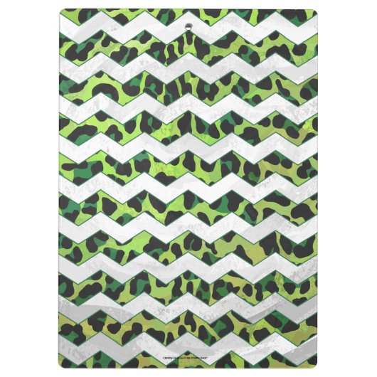 Porte-bloc Leopard Chevron noir et vert (Dos)