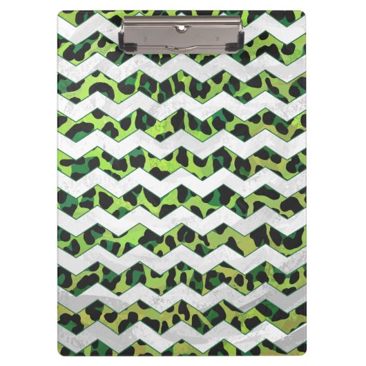 Porte-bloc Leopard Chevron noir et vert (Devant)