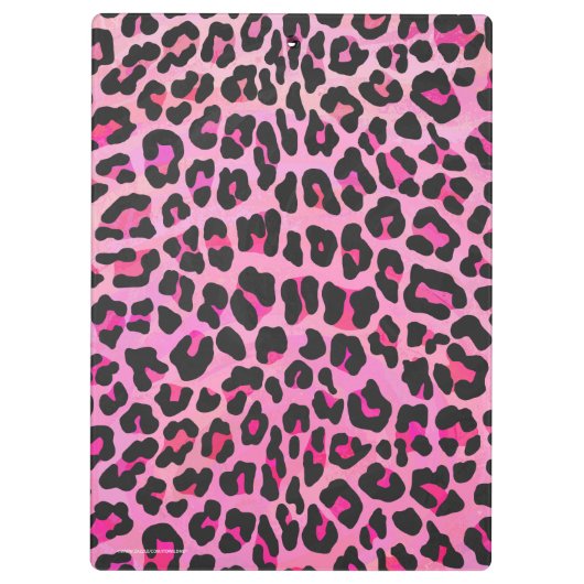 Porte-bloc Léopard noir et rose chaud (Dos)