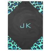 Porte-bloc Léopard noir et Turquoise (Dos)