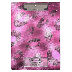 Porte-bloc Léopard Rose Brillante Élégant Chic Glam Personnal