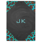 Porte-bloc Léopard Turquoise et Brown (Dos)