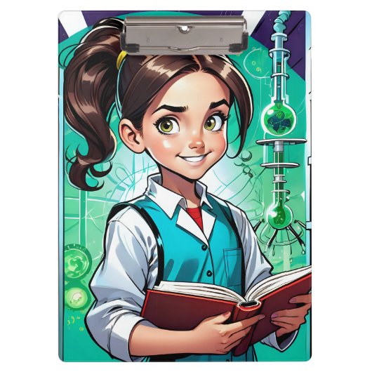 Porte-bloc Les filles adorent la science ! (Devant)