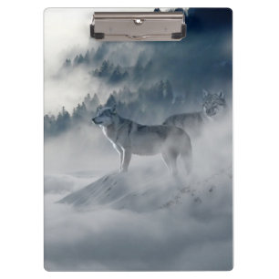 Porte-bloc Les loups dans un paysage hivernal
