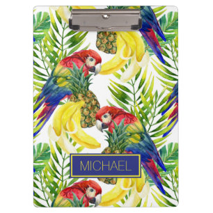 Porte-bloc Les perroquets et le fruit tropical ajoutent