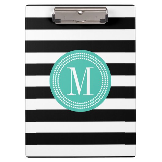 Porte-bloc Les rayures noires et blanches chics ont (Devant)
