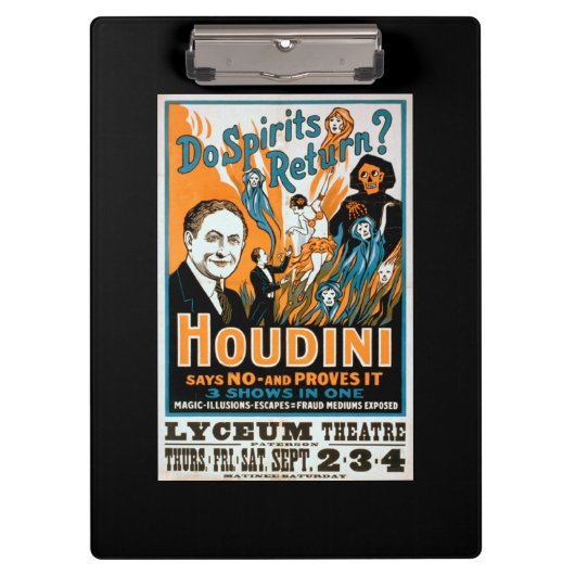 Porte-bloc Les spiritueux retournent-ils ? Houdini dit que le (Devant)