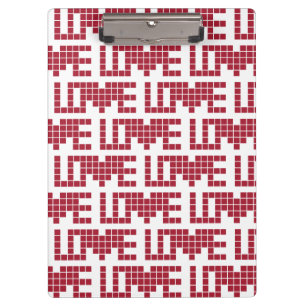 Porte-bloc LETTRE carré d'amour rouge mou